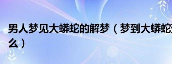 男人梦见大蟒蛇的解梦（梦到大蟒蛇预示着什么）