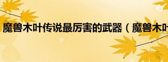 魔兽木叶传说最厉害的武器（魔兽木叶传说）