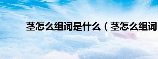 茎怎么组词是什么（茎怎么组词）