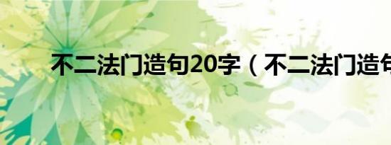 不二法门造句20字（不二法门造句）