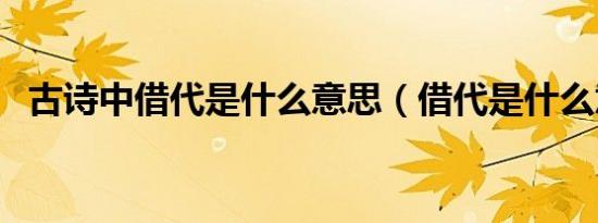 古诗中借代是什么意思（借代是什么意思）