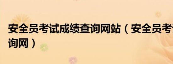安全员考试成绩查询网站（安全员考试成绩查询网）