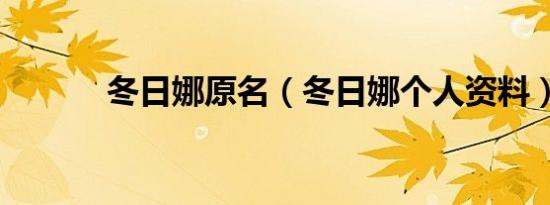 冬日娜原名（冬日娜个人资料）
