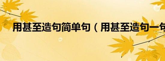 用甚至造句简单句（用甚至造句一句话）