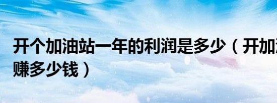 开个加油站一年的利润是多少（开加油站一年赚多少钱）