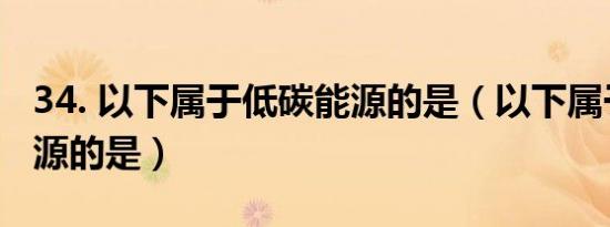 34. 以下属于低碳能源的是（以下属于低碳能源的是）