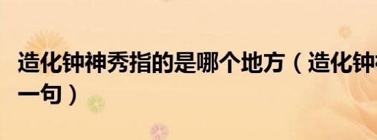 造化钟神秀指的是哪个地方（造化钟神秀的下一句）