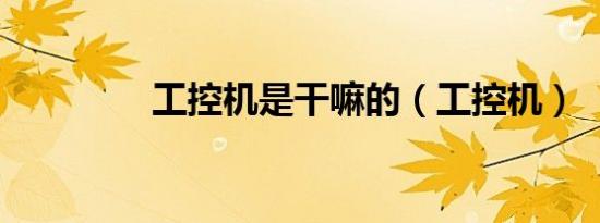 工控机是干嘛的（工控机）