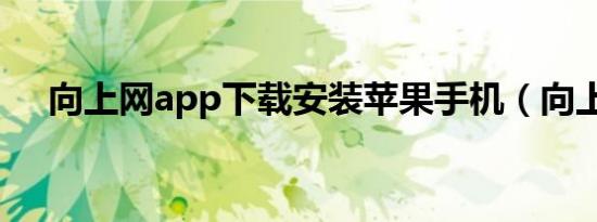 向上网app下载安装苹果手机（向上网）
