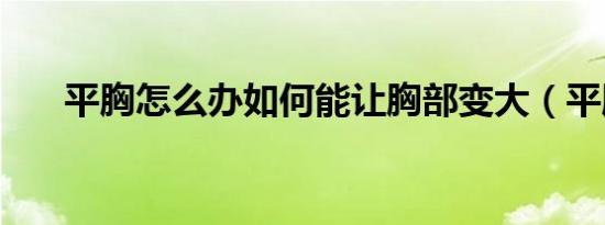 平胸怎么办如何能让胸部变大（平胸）