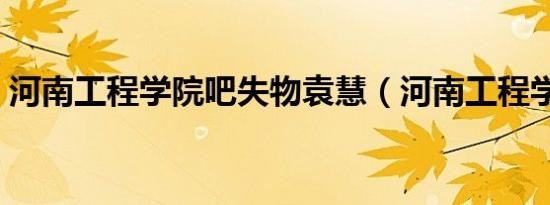 河南工程学院吧失物袁慧（河南工程学院吧）