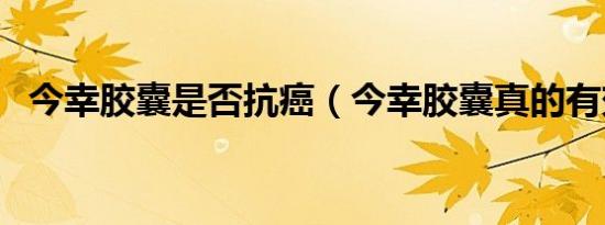 今幸胶囊是否抗癌（今幸胶囊真的有效吗）