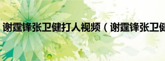 谢霆锋张卫健打人视频（谢霆锋张卫健打人）