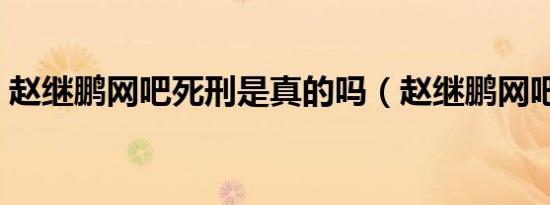 赵继鹏网吧死刑是真的吗（赵继鹏网吧死刑）