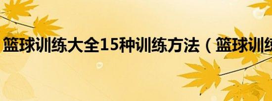 篮球训练大全15种训练方法（篮球训练方法）