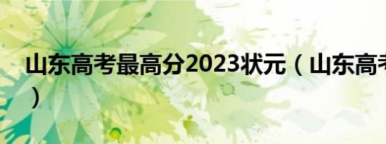 山东高考最高分2023状元（山东高考最高分）