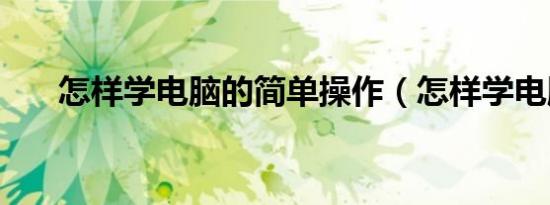 怎样学电脑的简单操作（怎样学电脑）