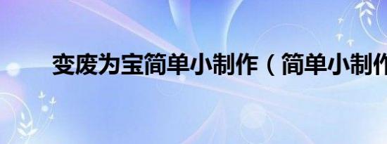 变废为宝简单小制作（简单小制作）