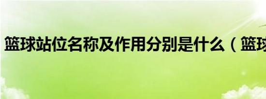 篮球站位名称及作用分别是什么（篮球站位）