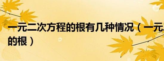 一元二次方程的根有几种情况（一元二次方程的根）