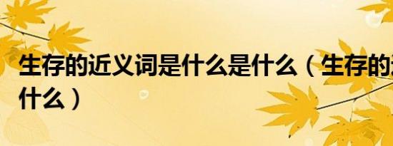 生存的近义词是什么是什么（生存的近义词是什么）