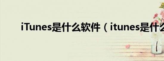 iTunes是什么软件（itunes是什么）
