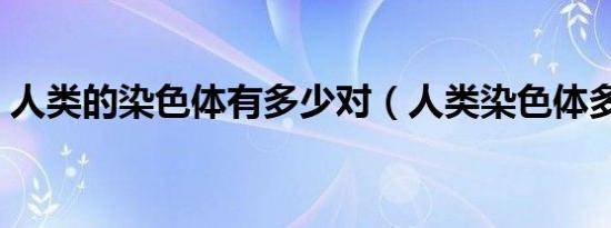 人类的染色体有多少对（人类染色体多少对）