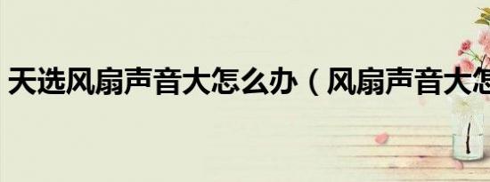 天选风扇声音大怎么办（风扇声音大怎么办）