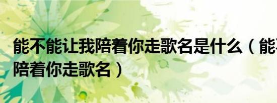 能不能让我陪着你走歌名是什么（能不能让我陪着你走歌名）