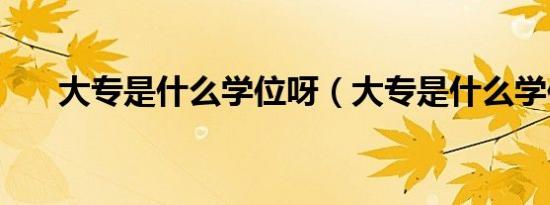 大专是什么学位呀（大专是什么学位）