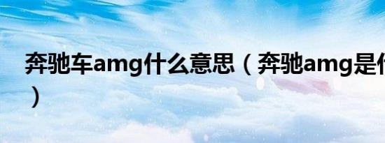 奔驰车amg什么意思（奔驰amg是什么意思）