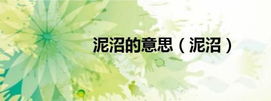 泥沼的意思（泥沼）