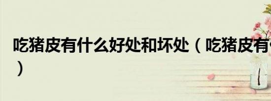吃猪皮有什么好处和坏处（吃猪皮有什么好处）