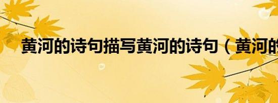 黄河的诗句描写黄河的诗句（黄河的诗）