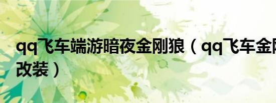 qq飞车端游暗夜金刚狼（qq飞车金刚狼怎么改装）