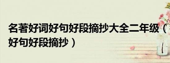 名著好词好句好段摘抄大全二年级（名著好词好句好段摘抄）