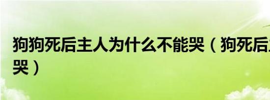 狗狗死后主人为什么不能哭（狗死后主人不能哭）