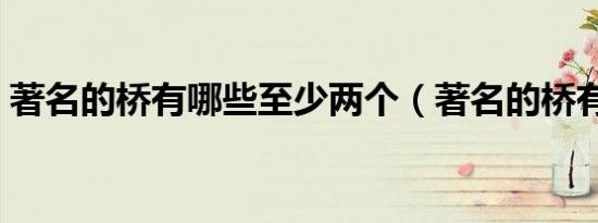著名的桥有哪些至少两个（著名的桥有哪些）