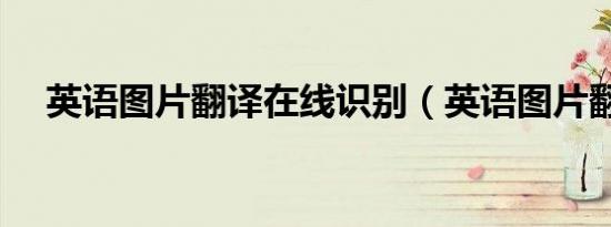 英语图片翻译在线识别（英语图片翻译）