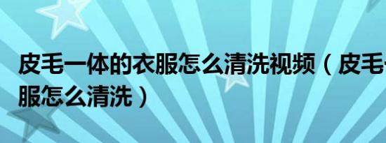 皮毛一体的衣服怎么清洗视频（皮毛一体的衣服怎么清洗）