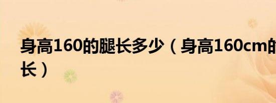 身高160的腿长多少（身高160cm的腿应多长）