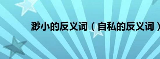 渺小的反义词（自私的反义词）