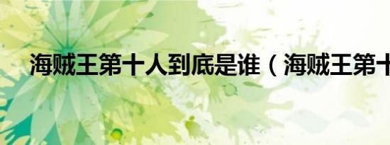 海贼王第十人到底是谁（海贼王第十人）