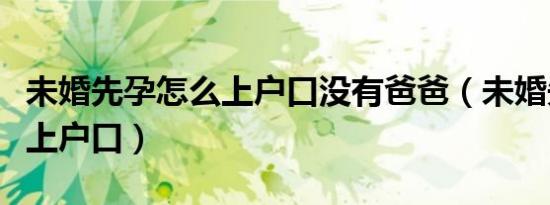 未婚先孕怎么上户口没有爸爸（未婚先孕怎么上户口）