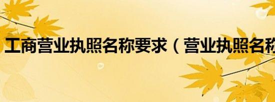 工商营业执照名称要求（营业执照名称要求）