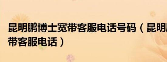 昆明鹏博士宽带客服电话号码（昆明鹏博士宽带客服电话）