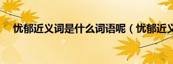 忧郁近义词是什么词语呢（忧郁近义词）