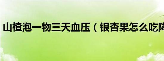 山楂泡一物三天血压（银杏果怎么吃降血压）
