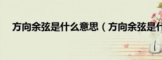 方向余弦是什么意思（方向余弦是什么）