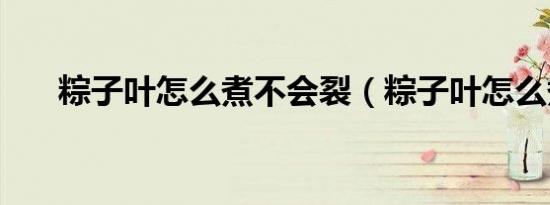 粽子叶怎么煮不会裂（粽子叶怎么煮）